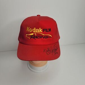 Vintage Kodak Film racing autographed Bobby Hamilton snapback hat